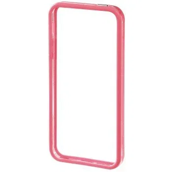 Hama Funda Bumper Edge Protector para iPhone 5 - Carcasa Protectora de Plástico Rosa Transparente