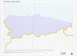 CUMIO Paquete de 50 mapas mudos políticos de Asturias