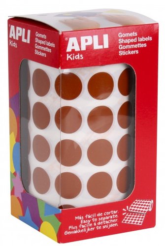 APLI Gomets Redondos Marrones Ø 15 mm, 2.832 uds. APLI Gomets Redondos Marrones Ø 15 mm, 2.832 uds.