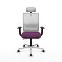 PIQUERAS Y CRESPO Silla de oficina Haches Morado/Blanco con Mecanismo Sincro/Traslack