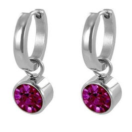 Pendientes Mujer CO88 Collection 8CE-60005 Plateado Fucsia
