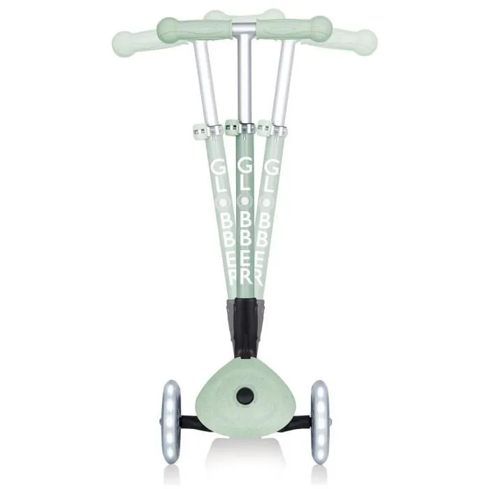 Patinete plegable de 3 ruedas - GLOBBER - JUNIOR LIGHTS ECOLOGIC - Verde pistacho - Luminoso - Plástico reciclado - 2 a 6 años - 50 Kg