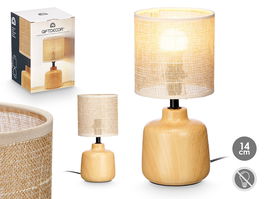 GIFTDECOR Lámpara Sobremesa Efecto Madera Redonda Marrón 14x20x14cm (Set de 12)