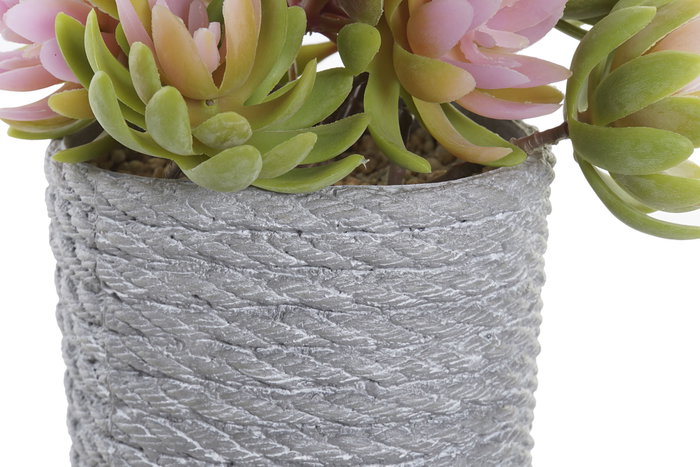 DKD Home Decor Planta Beige Gris 14.5 x 16 x 14.5 cm (4 Unidades)