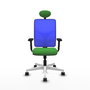 PIQUERAS Y CRESPO Silla de oficina Motilla con mecanismo Sincro, Verde y Azul