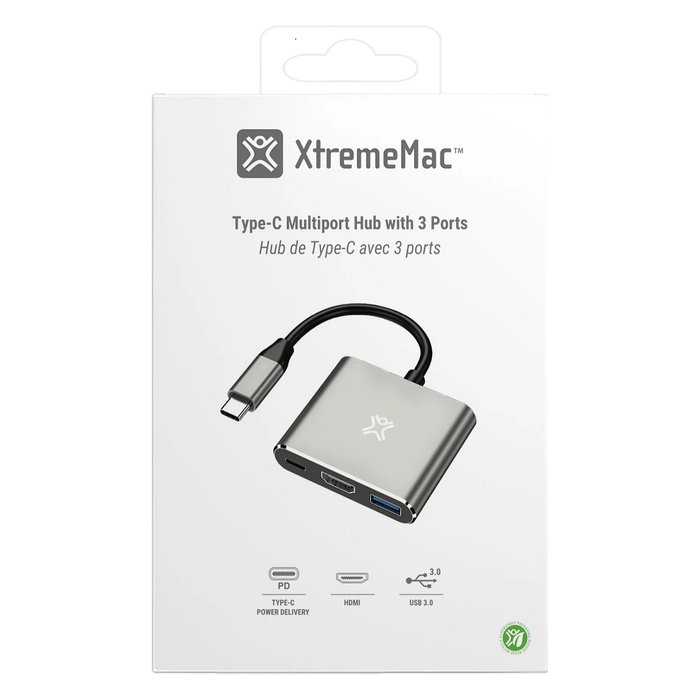 XTREMEMAC XWH-HUB3-13 Hub USB-C de 3 puertos