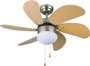 Orbegozo CP-15075 N Ventilador de Techo Níquel con Luz E14, 6 Aspas de Madera de 80 cm, 3 Velocidades Reversibles, 50W, 230V