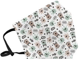 Mascarilla De Proteccion Reutilizable Fuli Pequeña Talla S Monsters Menta/Rosa Palido