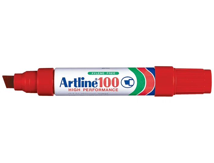 Artline Rotulador Permanente 100 Rojo Punta Biselada 7,5-12 mm Artline Rotulador Permanente 100 Rojo Punta Biselada 7,5-12 mm