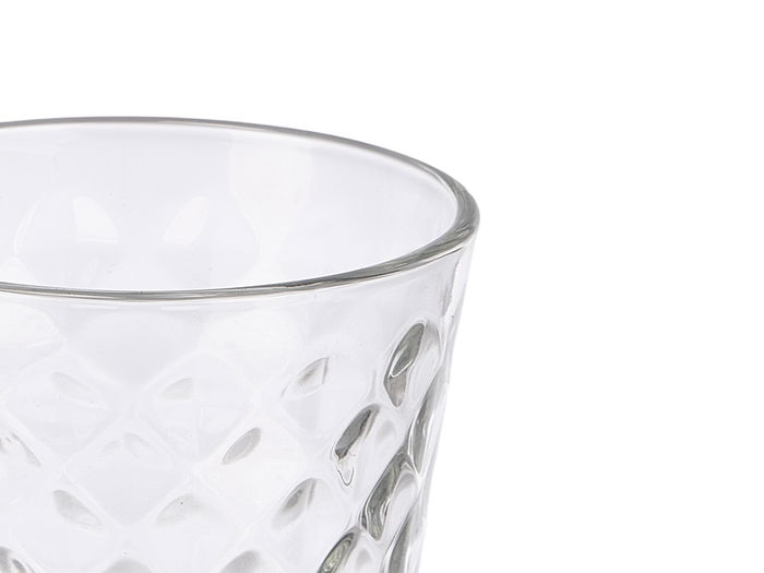 Vivalto Set 6 Vasos Rombos 280ml Vidrio Transparente 27x9x16cm (Set de 8)
