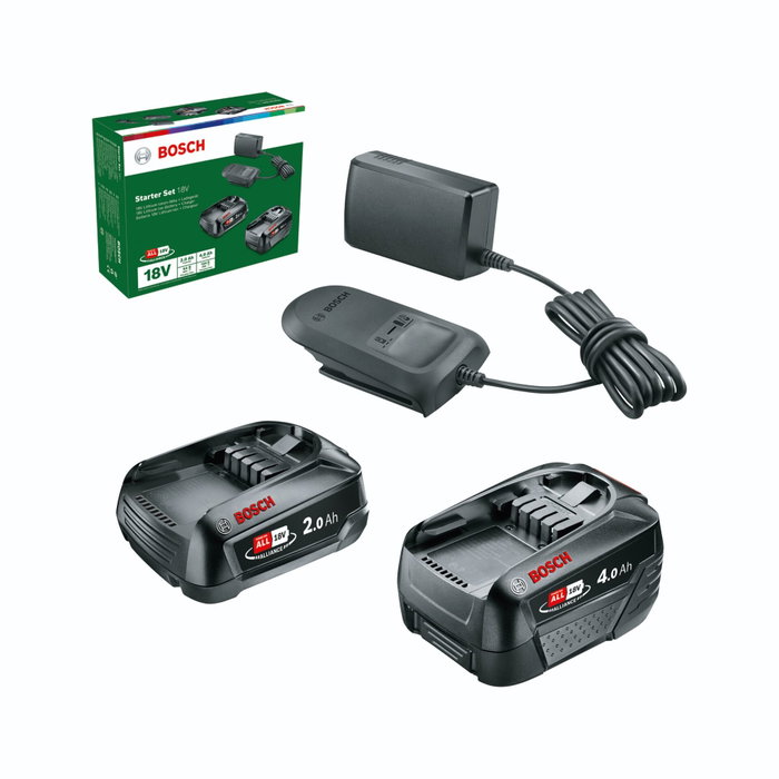 Bosch Starter-Set 18V con baterías de 2Ah y 4Ah y cargador AL18V-20 EU Bosch Starter-Set 18V con baterías de 2Ah y 4Ah y cargador AL18V-20 EU