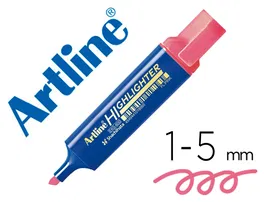 Artline EKS-600 Rotulador fluorescente rosa punta biselada trazo 1-5 mm