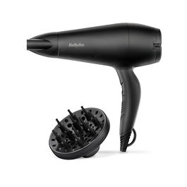 Babyliss Secador de Pelo D215DE Negro Mate con Difusor 2000W Tecnología Iónica