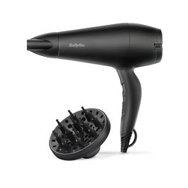 Babyliss Secador de Pelo D215DE Negro Mate con Difusor 2000W Tecnología Iónica