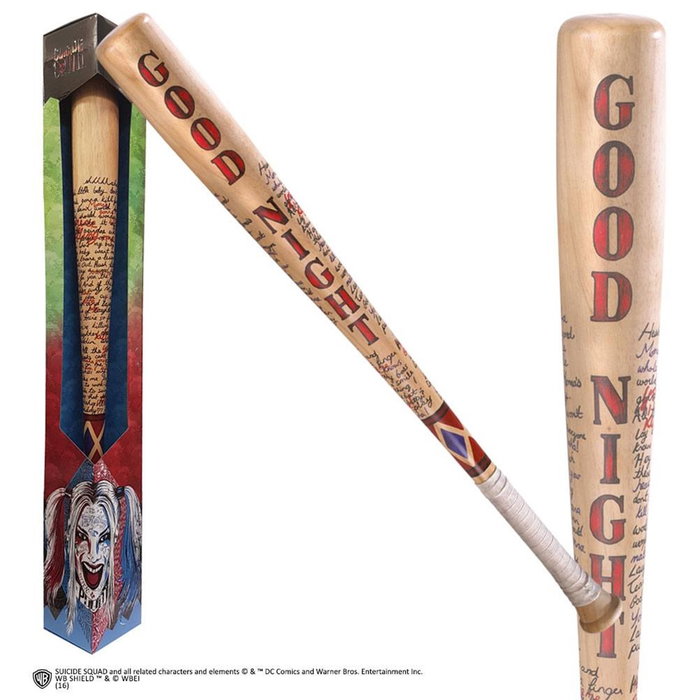 The Noble Collection Bate de Beisbol Harley Quinn Réplica Escuadrón Suicida 80cm Madera Alta Calidad Caja con Ventana