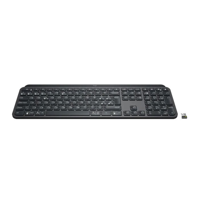 Logitech Teclado MX Keys Inalámbrico Retroiluminado para Empresa, Bluetooth/Logi Bolt, Compatible con Windows, macOS, iOS, Android, Teclado Numérico, Carga USB-C - Negro