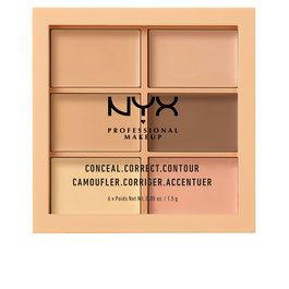 NYX PROFESSIONAL MAKE UP Conceal Correct Contour Paleta Corrector Maquillaje #Light 6x1,5 g - Todo Tipo Pieles, Cruelty Free