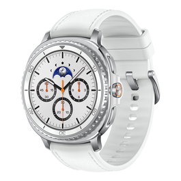 Samsung Galaxy Watch 8 Classic SM-L500 46 mm Plata y Blanco, Reloj Inteligente con Pantalla AMOLED 1.3", Wear OS, GPS, 64 GB, Resistente al Agua 5 ATM, Batería 445 mAh
