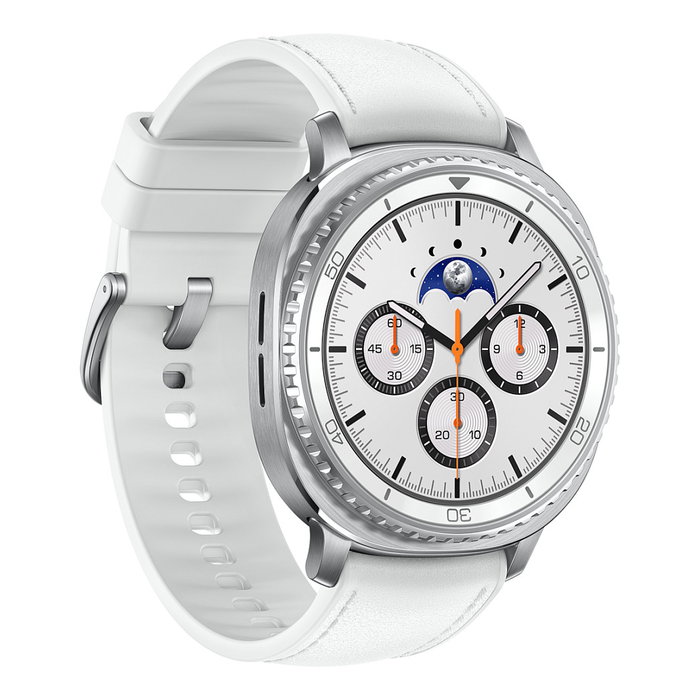 Samsung Galaxy Watch 8 Classic SM-L500 46 mm Plata y Blanco, Reloj Inteligente con Pantalla AMOLED 1.3", Wear OS, GPS, 64 GB, Resistente al Agua 5 ATM, Batería 445 mAh