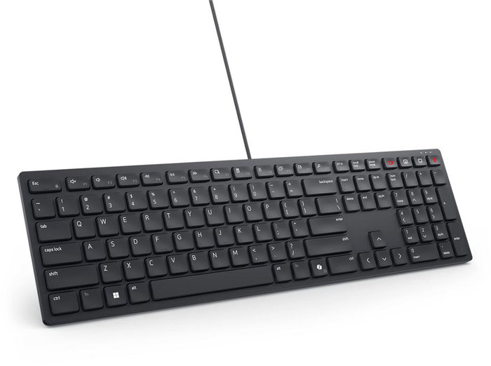 Dell KB525C Teclado para PC Retroiluminado USB-C con Teclado Numérico y 15 Teclas Programables - Español QWERTY, Negro, Resistente a Salpicaduras