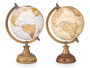 Giftdecor Globo Terraqueo decorativo de 15 cm, modelo mate, en madera, plástico y hierro - multicolor (Set de 8)