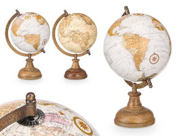 Giftdecor Globo Terraqueo decorativo de 15 cm, modelo mate, en madera, plástico y hierro - multicolor (Set de 8)