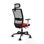 PIQUERAS Y CRESPO Silla de oficina Haches con mecanismo Sincro/Traslack Rojo y Gris
