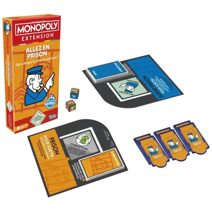 Monopoly HASG0719101 Expansión Go to Jail, Juego de Mesa para 2 a 6 Jugadores, Más Divertido y Rápido