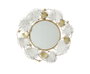 DKD Home Decor Espejo de Metal y Cristal con Diseño de Hojas, Dorado y Blanco, 93x7x93 cm