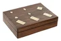 DKD Home Decor Juego Set 4 Sheesham Latón Marrón y Dorado de 3 Juegos