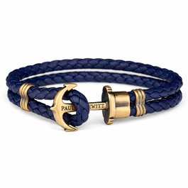 Paul Hewitt Pulsera de Cuero Azul PH-L-M-N-M