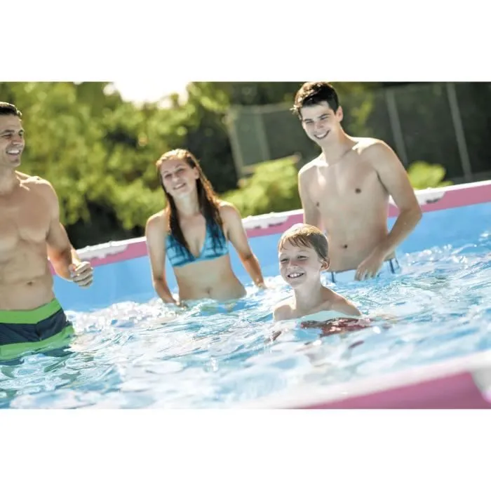 INTEX - Kit de piscina redonda con estructura metálica rosa - tubular - Ø xh: 2,44 x 0,76 m INTEX - Kit de piscina redonda con estructura metálica rosa - tubular - Ø xh: 2,44 x 0,76 m