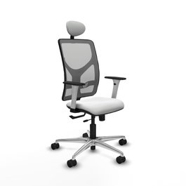 PIQUERAS Y CRESPO Silla de oficina Motilla con mecanismo Sincro/Traslack, Blanco y Gris