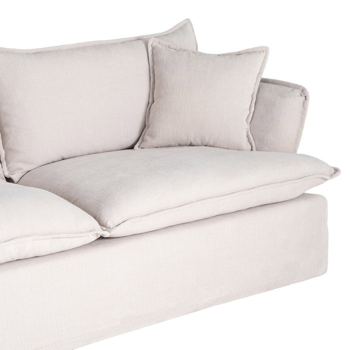 Sofá 3 Plazas Crema Tejido 221 X 103 X 72 cm