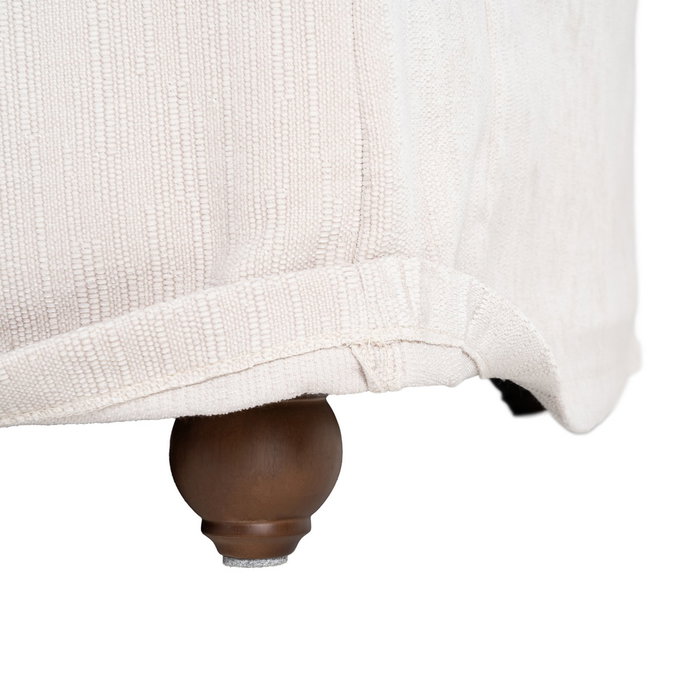 Sofá 3 Plazas Crema Tejido 221 X 103 X 72 cm