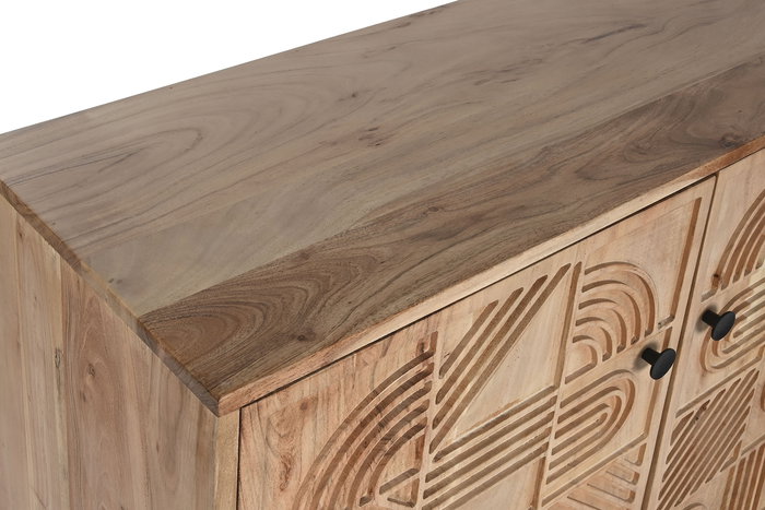 DKD Home Decor Buffet Moderno Marron Negro 145 x 40 x 80 cm