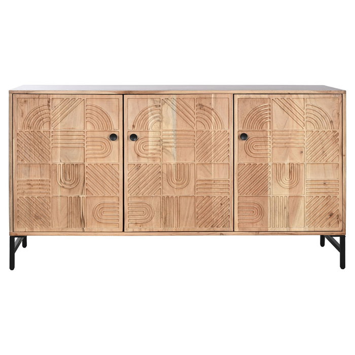 DKD Home Decor Buffet de Acacia y Metal Marrón y Negro DKD Home Decor Buffet de Acacia y Metal Marrón y Negro