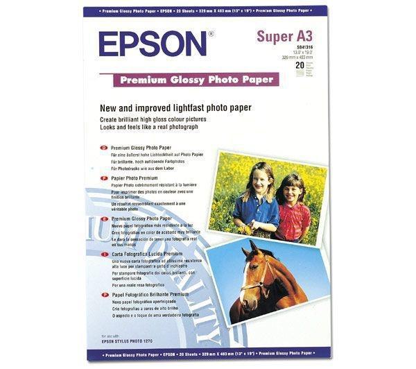 Epson Premium Glossy Photo Paper A3+ 250g/m² 20 Hojas