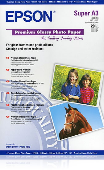 Epson Papel Premium Glossy Photo, 20 Hojas de A3+ - 250g/m2 Epson Papel Premium Glossy Photo, 20 Hojas de A3+ - 250g/m2