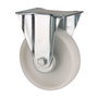 Ruedas Alex Rueda Fija Poliamix con Placa y Eje Liso Blanca 130 kg Ø 8 cm