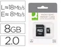 Q-connect Tarjeta de Memoria Micro SD Flash 8 GB Clase 4 con Adaptador
