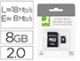 Q-connect Tarjeta de Memoria Micro SD Flash 8 GB Clase 4 con Adaptador