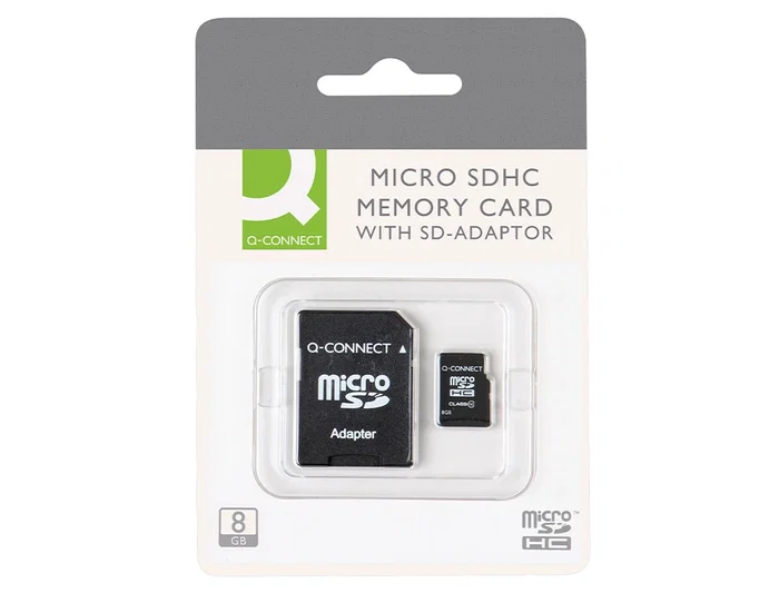 Q-connect Tarjeta de Memoria Micro SD Flash 8 GB Clase 4 con Adaptador