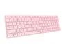 Rapoo E9700M Teclado Oficina Inalámbrico RF + Bluetooth 5.0 2.4 GHz, Diseño Ultrafino 100% QWERTY Inglés Internacional, Switch Tecla Tijera, Color Rosa, Batería Recargable