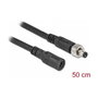 DeLOCK Cable de extensión de CC 5,5 x 2,1 mm macho a hembra atornillable, 0,5 m