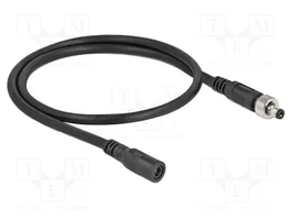 DeLOCK Cable de extensión de CC 5,5 x 2,1 mm macho a hembra atornillable, 0,5 m