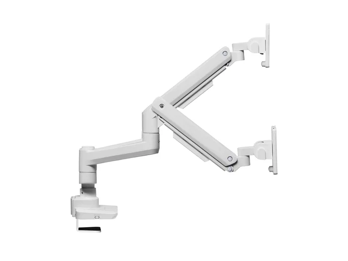Equip 650183 Soporte de Mesa para 2 Monitores (17-35") con Resorte de Gas, VESA 100x100, Carga 20kg/Pantalla, Color Blanco