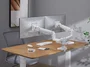 Equip 650183 Soporte de Mesa para 2 Monitores (17-35") con Resorte de Gas, VESA 100x100, Carga 20kg/Pantalla, Color Blanco