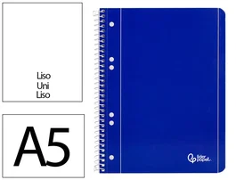 Liderpapel Cuaderno espiral serie Micro A5 azul 80 hojas lisas