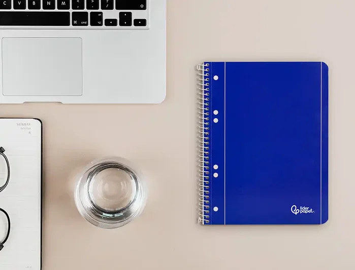 Liderpapel Cuaderno espiral serie Micro A5 azul 80 hojas lisas